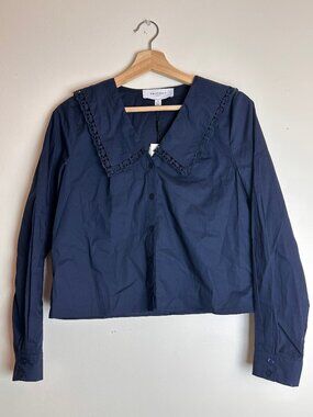 Equipment Navy Cotton Sailor Collar Blouse
